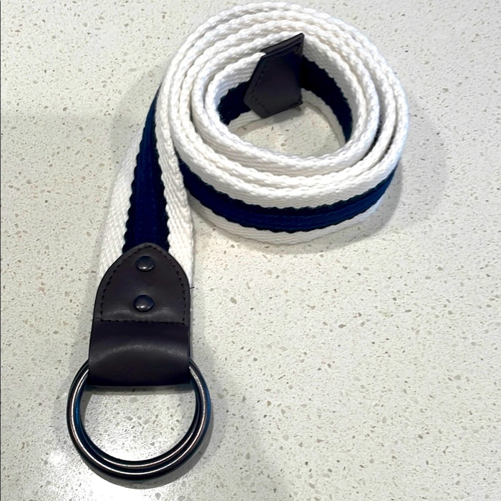 JETLAG - White and Blue Woven Belt